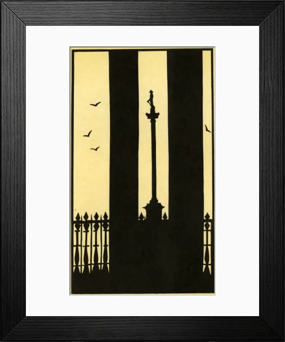 Framed Print : Nelsons Column silhouette from St Martins-in-the-Field Framed Print : Nelsons Column silhouette from St Martins-in-the-Field