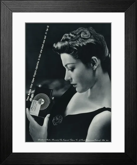 Framed Print : Advert for Matinee filter cigarettes 1938 Framed Print : Advert for Matinee filter cigarettes 1938