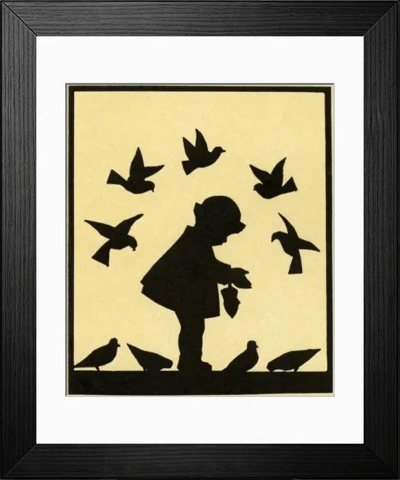 Framed Print : St Pauls pigeons in silhouette Framed Print : St Pauls pigeons in silhouette