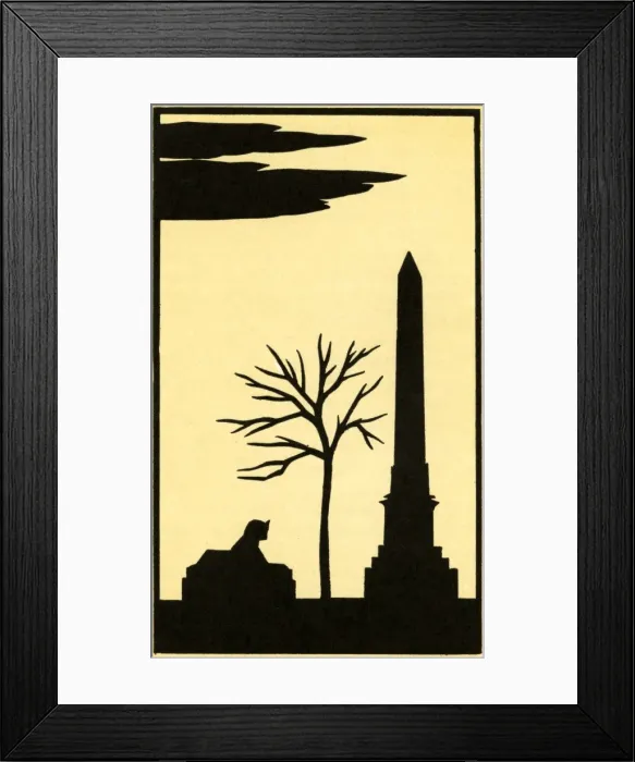 Framed Print : Cleopatras Needle in silhouette Framed Print : Cleopatras Needle in silhouette