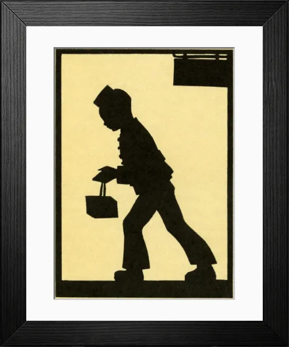 Framed Print : Bellboy in silhouette Framed Print : Bellboy in silhouette