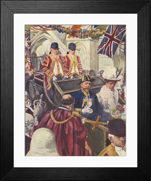 Framed Print : King George V & Queen Mary entering the City of London Framed Print : King George V & Queen Mary entering the City of London