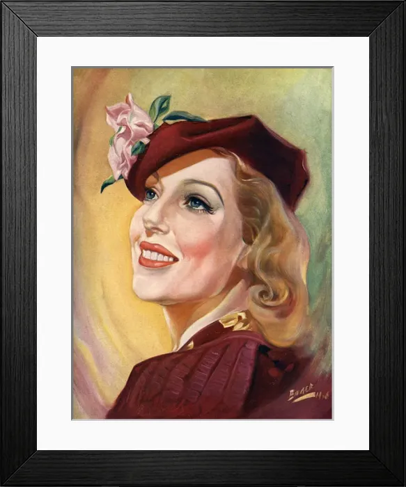 Framed Print : Loretta Young by C. Binger Framed Print : Loretta Young by C. Binger