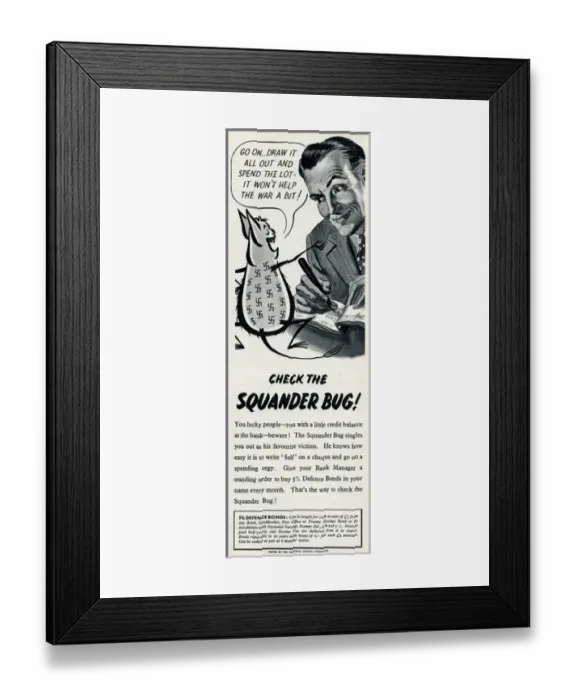 Framed Print : Advert from the National Savings Committee 1943 Framed Print : Advert from the National Savings Committee 1943