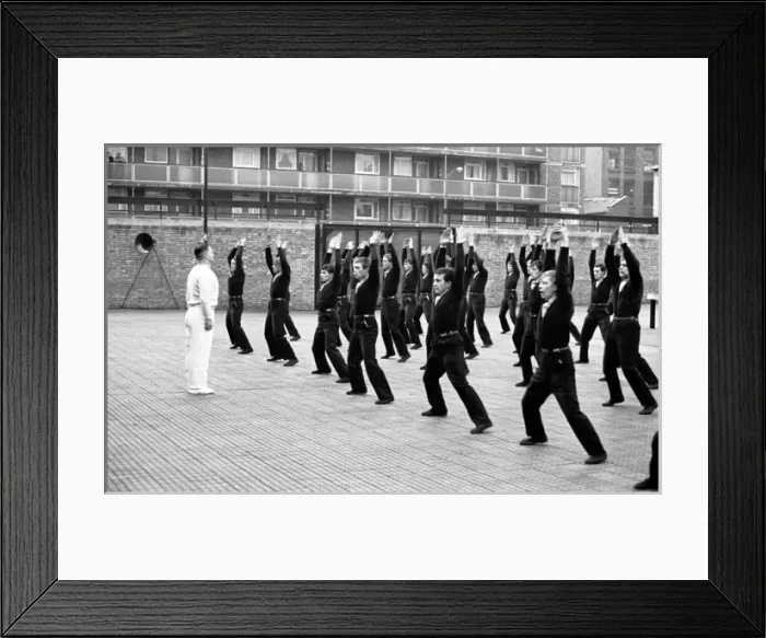 Framed Print : GLC-LFB - Junior firemen at Shoreditch fire station Framed Print : GLC-LFB - Junior firemen at Shoreditch fire station