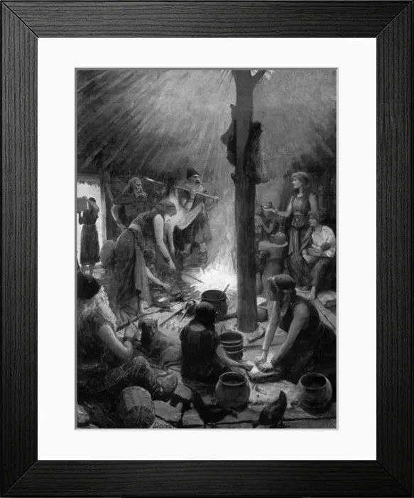 Framed Print : The Ancient Briton on his Crannog Framed Print : The Ancient Briton on his Crannog