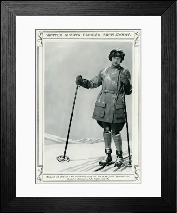 Framed Print : Ski-coat for Aquascutum 1923