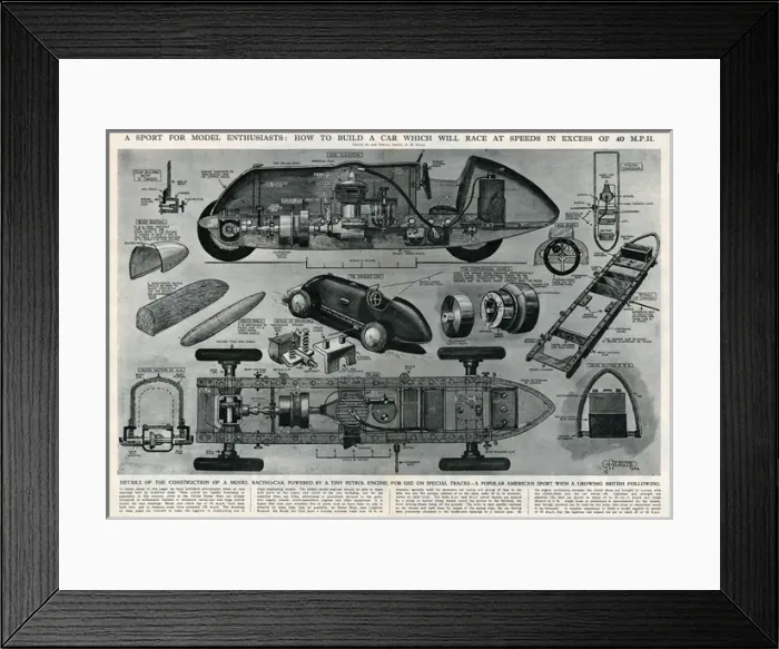 Framed Print : How to build a racing car by G. H. Davis Framed Print : How to build a racing car by G. H. Davis