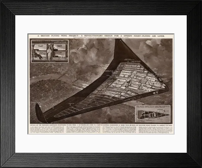 Framed Print : Revolutionary design for air liner by G. H. Davis Framed Print : Revolutionary design for air liner by G. H. Davis