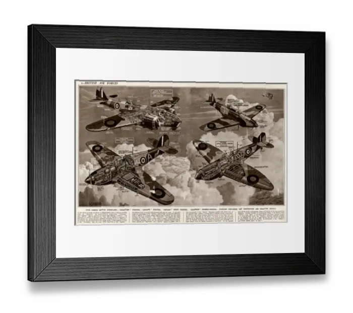 Framed Print : Four famous British aeroplanes by G. H. Davis Framed Print : Four famous British aeroplanes by G. H. Davis