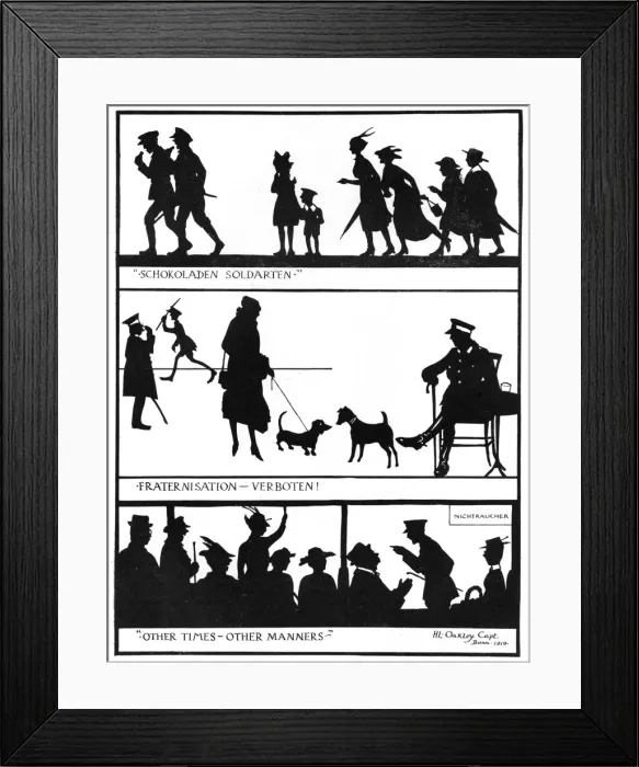 Framed Print : Silhouettes from the Rhine by H. L. Oakley