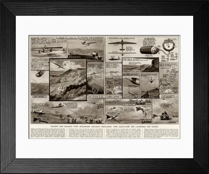 Framed Print : Gliding with motorless aircraft by G. H. Davis Framed Print : Gliding with motorless aircraft by G. H. Davis