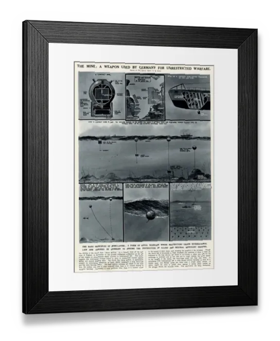 Framed Print : The mine used by Germany by G. H. Davis