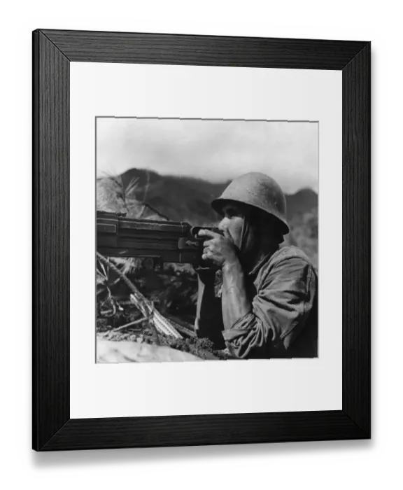 Framed Print : Japanese Machine Gunner Framed Print : Japanese Machine Gunner