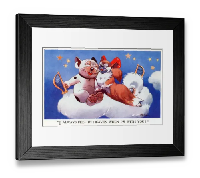 Framed Print : Bonzo - Postcard by George Studdy Framed Print : Bonzo - Postcard by George Studdy