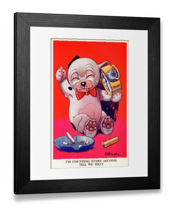 Framed Print : Bonzo - Postcard by George Studdy Framed Print : Bonzo - Postcard by George Studdy