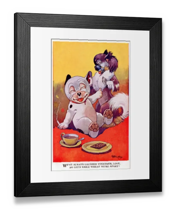 Framed Print : Bonzo - Postcard by George Studdy Framed Print : Bonzo - Postcard by George Studdy