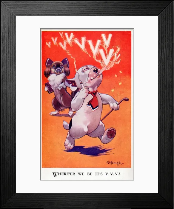 Framed Print : Bonzo - Postcard by George Studdy Framed Print : Bonzo - Postcard by George Studdy