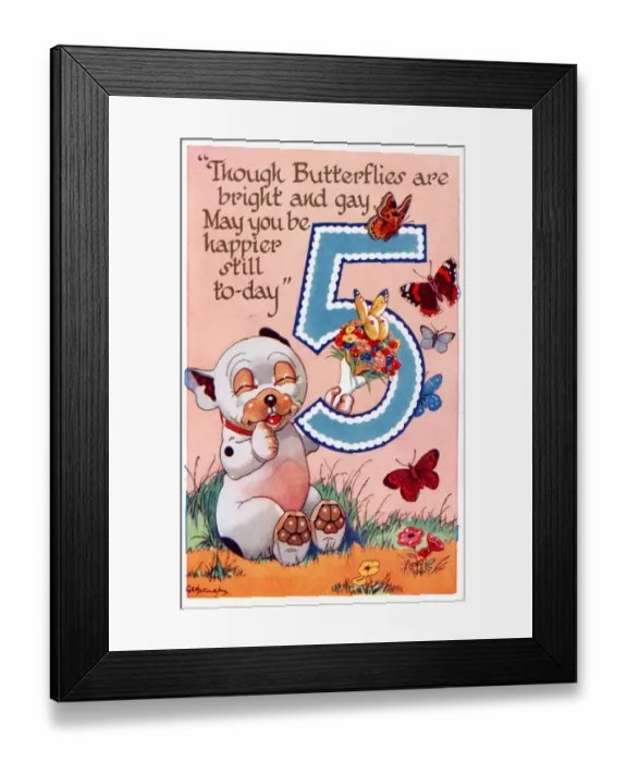 Framed Print : Bonzo - Postcard by George Studdy Framed Print : Bonzo - Postcard by George Studdy