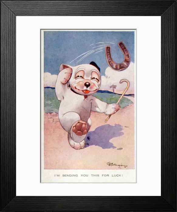 Framed Print : Bonzo - Postcard by George Studdy Framed Print : Bonzo - Postcard by George Studdy