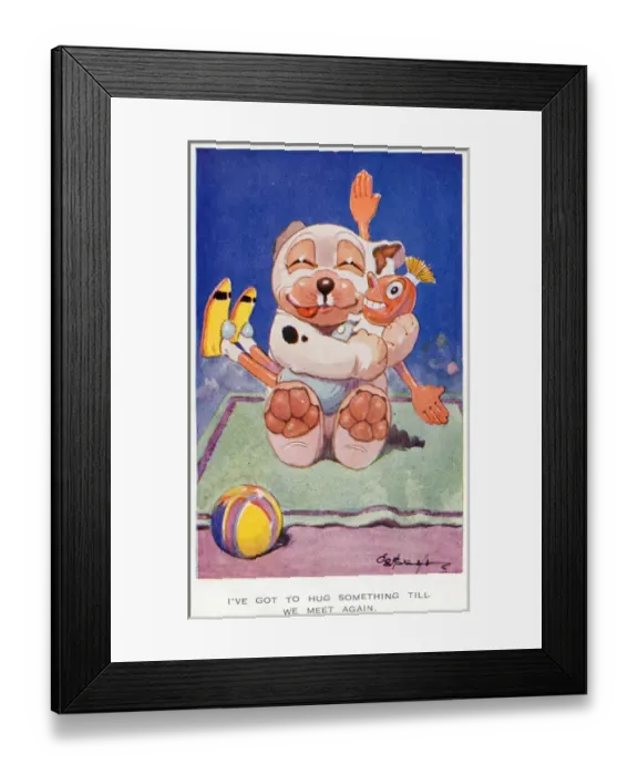 Framed Print : Bonzo - Postcard by George Studdy Framed Print : Bonzo - Postcard by George Studdy