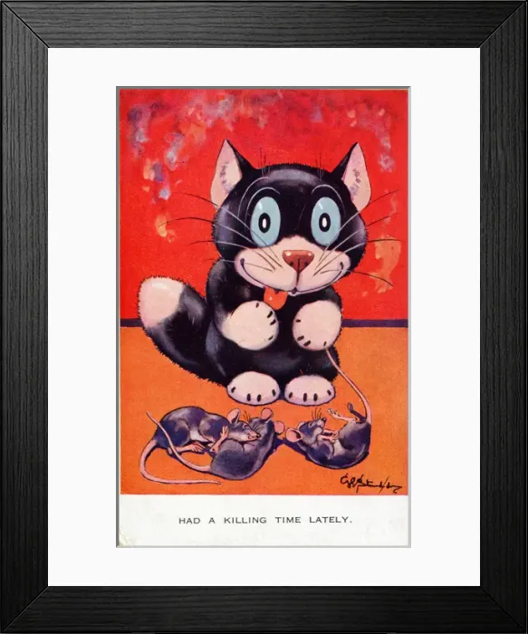 Framed Print : Bonzo - Postcard by George Studdy Framed Print : Bonzo - Postcard by George Studdy