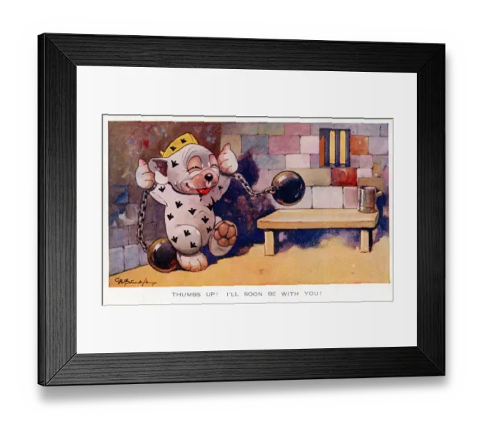 Framed Print : Bonzo - Postcard by George Studdy Framed Print : Bonzo - Postcard by George Studdy