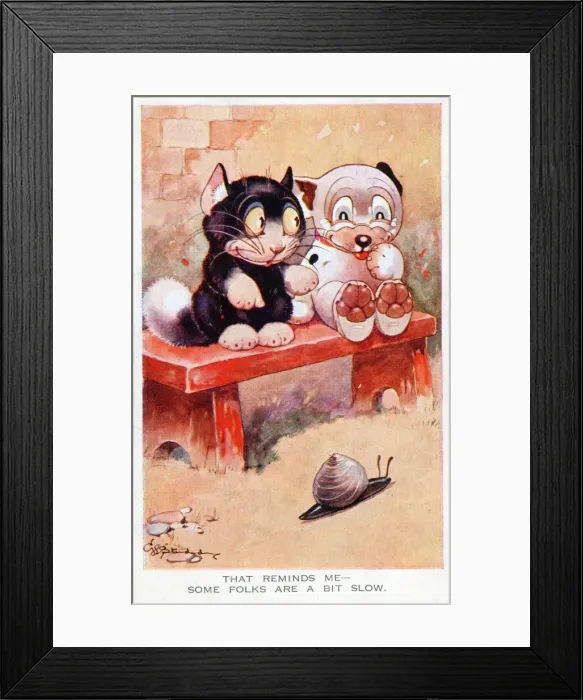 Framed Print : Bonzo - Postcard by George Studdy Framed Print : Bonzo - Postcard by George Studdy