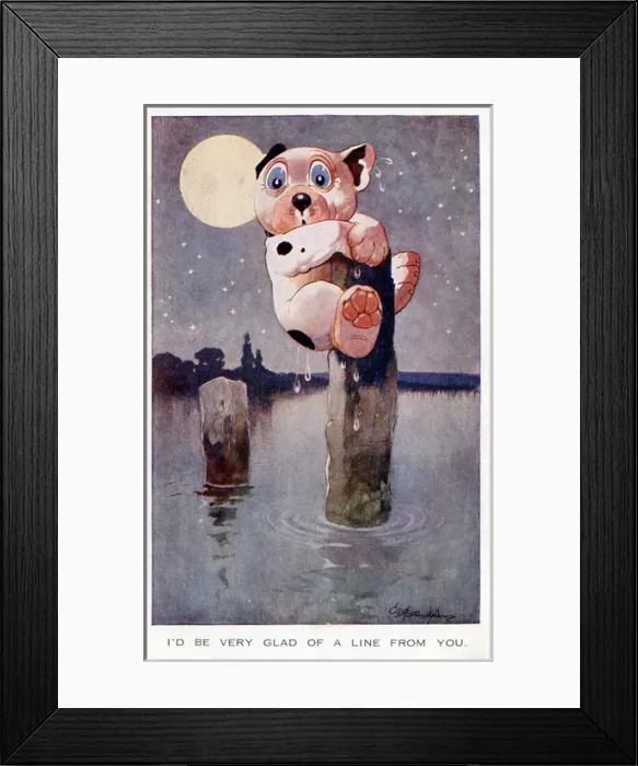 Framed Print : Bonzo - Postcard by George Studdy Framed Print : Bonzo - Postcard by George Studdy