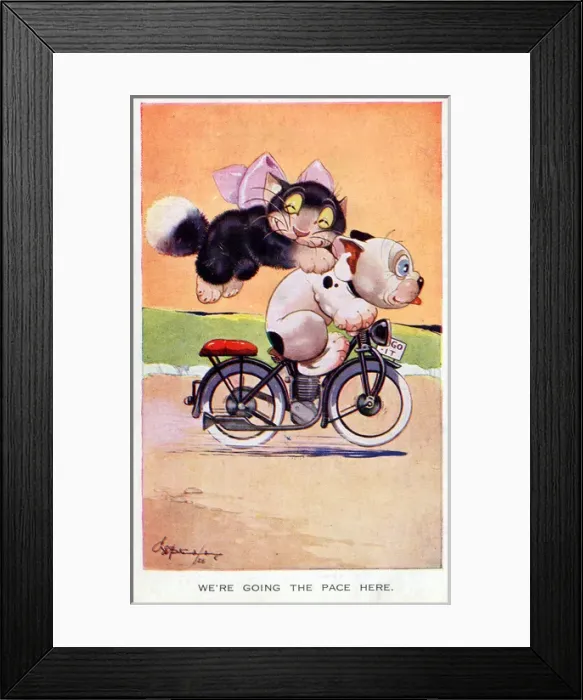 Framed Print : Bonzo - Postcard by George Studdy Framed Print : Bonzo - Postcard by George Studdy