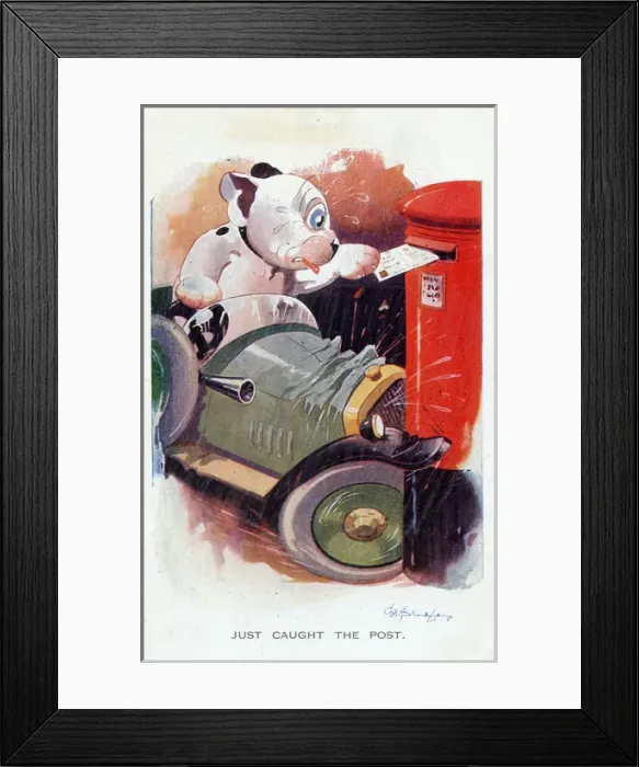 Framed Print : Bonzo - Postcard by George Studdy Framed Print : Bonzo - Postcard by George Studdy