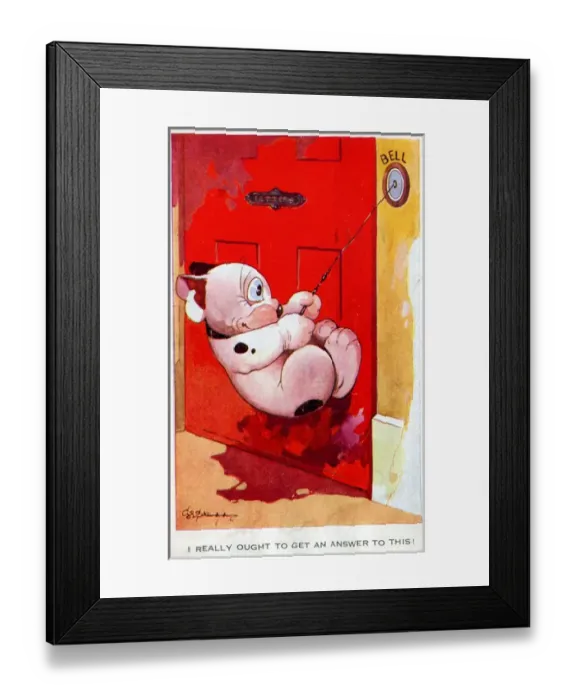 Framed Print : Bonzo - Postcard by George Studdy Framed Print : Bonzo - Postcard by George Studdy