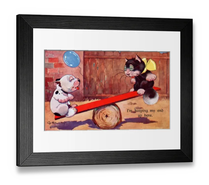 Framed Print : Bonzo - Postcard by George Studdy Framed Print : Bonzo - Postcard by George Studdy