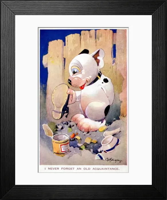 Framed Print : Bonzo - Postcard by George Studdy Framed Print : Bonzo - Postcard by George Studdy