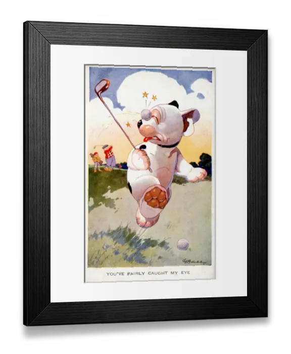 Framed Print : Bonzo - Postcard by George Studdy Framed Print : Bonzo - Postcard by George Studdy