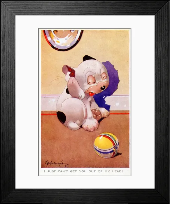 Framed Print : Bonzo - Postcard by George Studdy Framed Print : Bonzo - Postcard by George Studdy