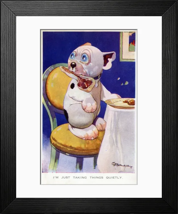 Framed Print : Bonzo - Postcard by George Studdy Framed Print : Bonzo - Postcard by George Studdy