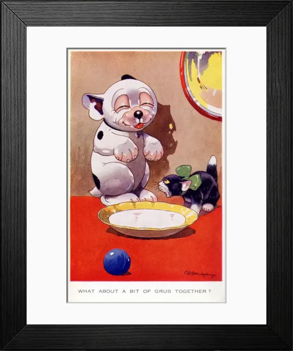 Framed Print : Bonzo - Postcard by George Studdy Framed Print : Bonzo - Postcard by George Studdy