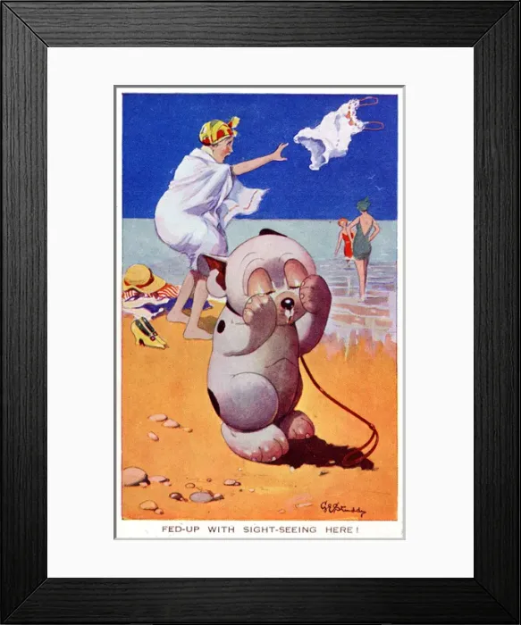 Framed Print : Bonzo - Postcard by George Studdy Framed Print : Bonzo - Postcard by George Studdy