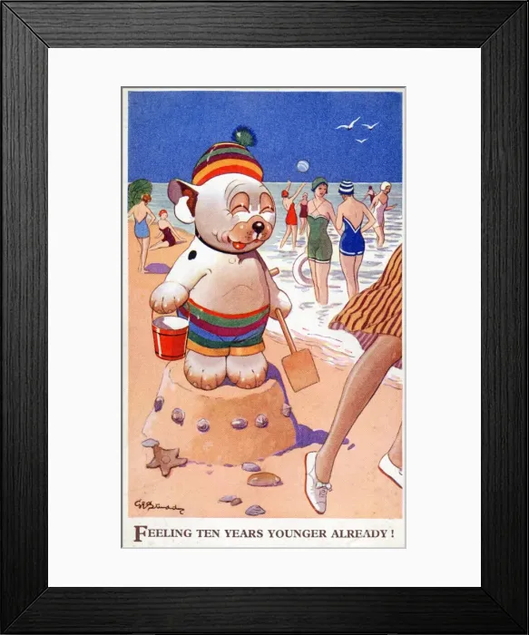 Framed Print : Bonzo - Postcard by George Studdy Framed Print : Bonzo - Postcard by George Studdy