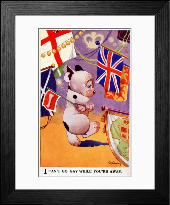 Framed Print : Bonzo - Postcard by George Studdy Framed Print : Bonzo - Postcard by George Studdy