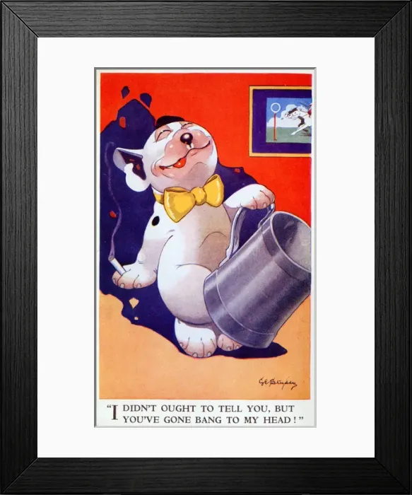 Framed Print : Bonzo - Postcard by George Studdy Framed Print : Bonzo - Postcard by George Studdy