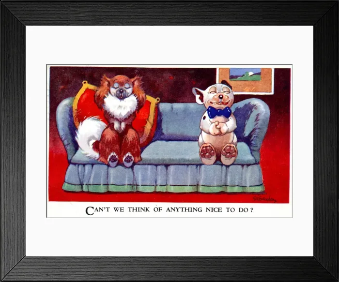 Framed Print : Bonzo - Postcard by George Studdy Framed Print : Bonzo - Postcard by George Studdy
