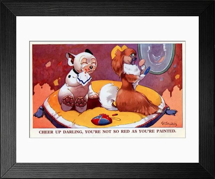 Framed Print : Bonzo - Postcard by George Studdy Framed Print : Bonzo - Postcard by George Studdy