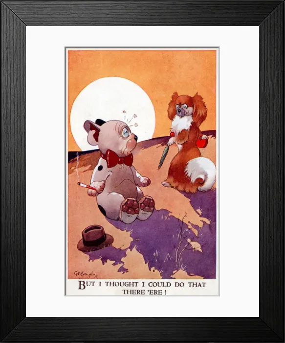 Framed Print : Bonzo - Postcard by George Studdy Framed Print : Bonzo - Postcard by George Studdy