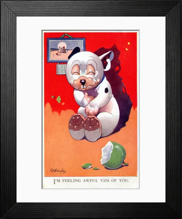 Framed Print : Bonzo - Postcard by George Studdy Framed Print : Bonzo - Postcard by George Studdy