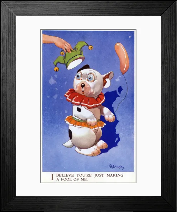 Framed Print : Bonzo - Postcard by George Studdy Framed Print : Bonzo - Postcard by George Studdy