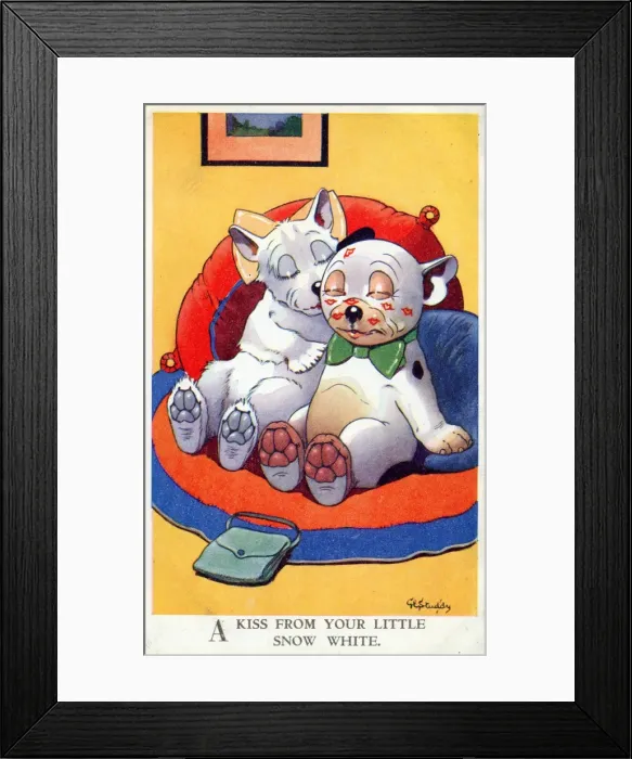 Framed Print : Bonzo - Postcard by George Studdy Framed Print : Bonzo - Postcard by George Studdy