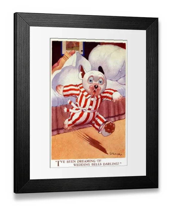 Framed Print : Bonzo - Postcard by George Studdy Framed Print : Bonzo - Postcard by George Studdy