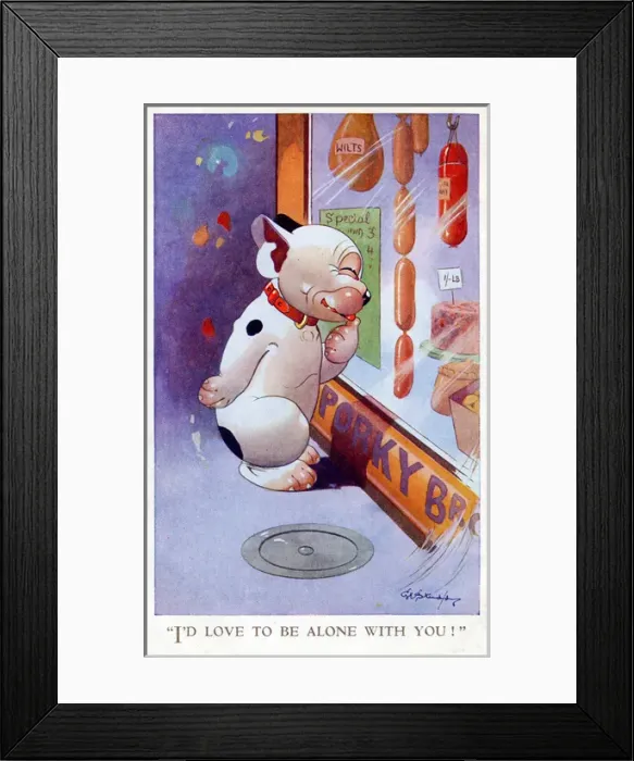 Framed Print : Bonzo - Postcard by George Studdy Framed Print : Bonzo - Postcard by George Studdy